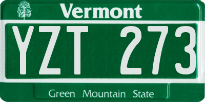 VT license plate YZT273
