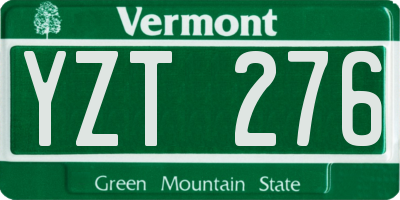 VT license plate YZT276