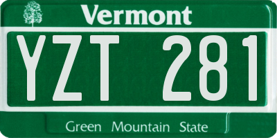 VT license plate YZT281