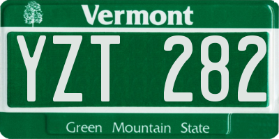 VT license plate YZT282