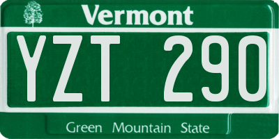 VT license plate YZT290