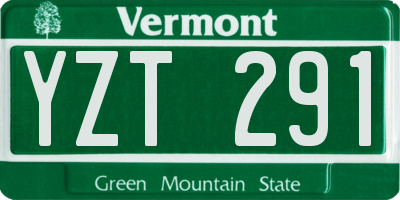 VT license plate YZT291