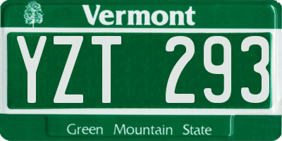 VT license plate YZT293