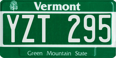 VT license plate YZT295