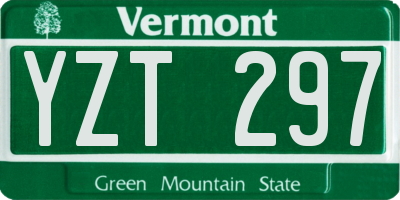 VT license plate YZT297