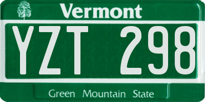 VT license plate YZT298
