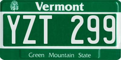 VT license plate YZT299