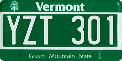 VT license plate YZT301