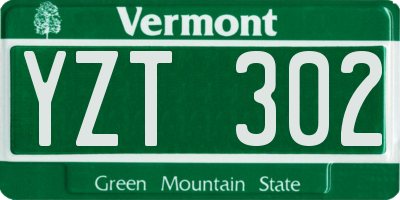 VT license plate YZT302