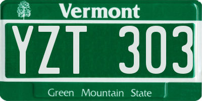 VT license plate YZT303