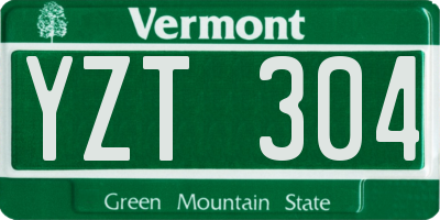VT license plate YZT304