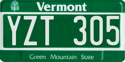VT license plate YZT305
