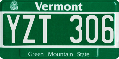 VT license plate YZT306