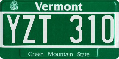 VT license plate YZT310