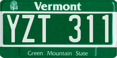 VT license plate YZT311