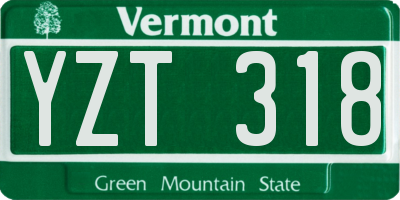 VT license plate YZT318