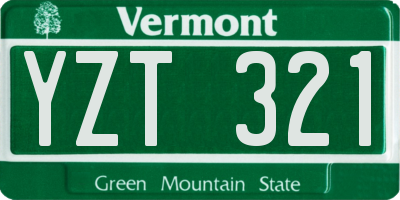 VT license plate YZT321