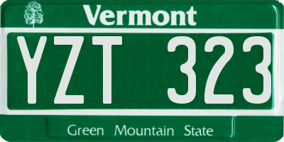 VT license plate YZT323