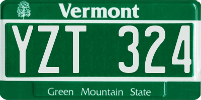 VT license plate YZT324