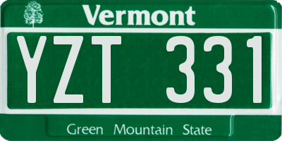 VT license plate YZT331