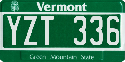 VT license plate YZT336