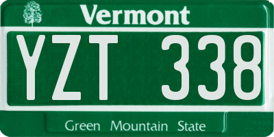 VT license plate YZT338