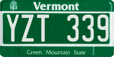 VT license plate YZT339