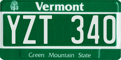 VT license plate YZT340