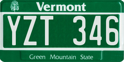VT license plate YZT346