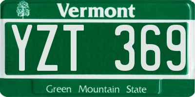 VT license plate YZT369