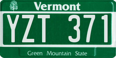 VT license plate YZT371