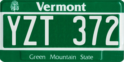 VT license plate YZT372