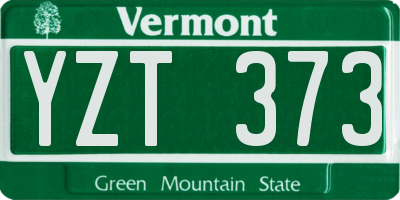 VT license plate YZT373