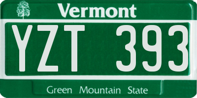 VT license plate YZT393