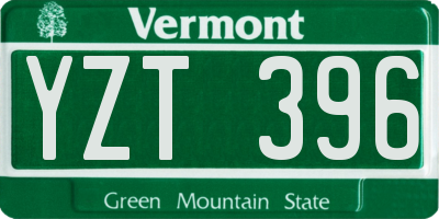 VT license plate YZT396