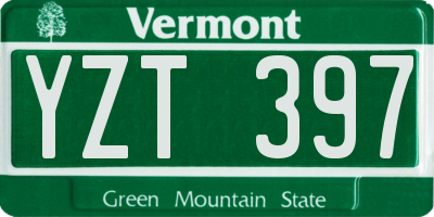 VT license plate YZT397