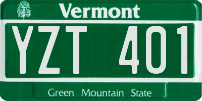 VT license plate YZT401