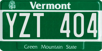 VT license plate YZT404