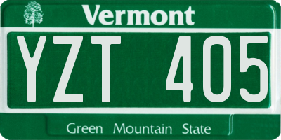 VT license plate YZT405