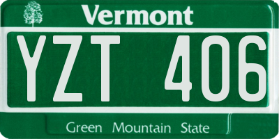 VT license plate YZT406