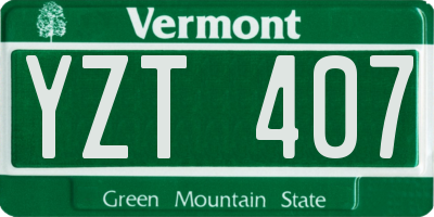VT license plate YZT407