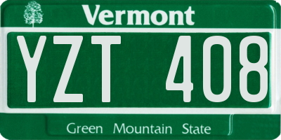 VT license plate YZT408