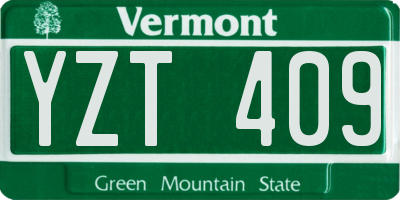 VT license plate YZT409