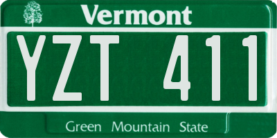 VT license plate YZT411