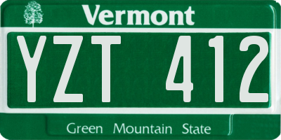 VT license plate YZT412
