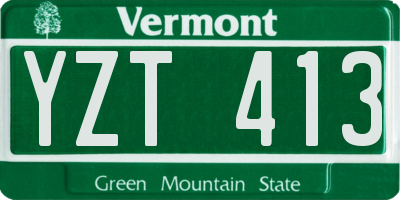 VT license plate YZT413