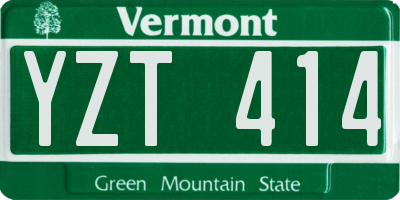 VT license plate YZT414