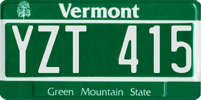 VT license plate YZT415