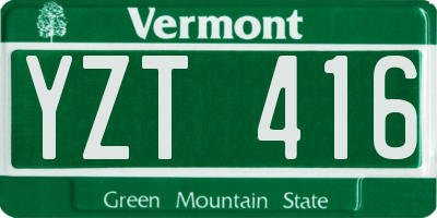 VT license plate YZT416