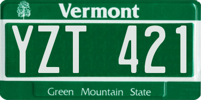 VT license plate YZT421